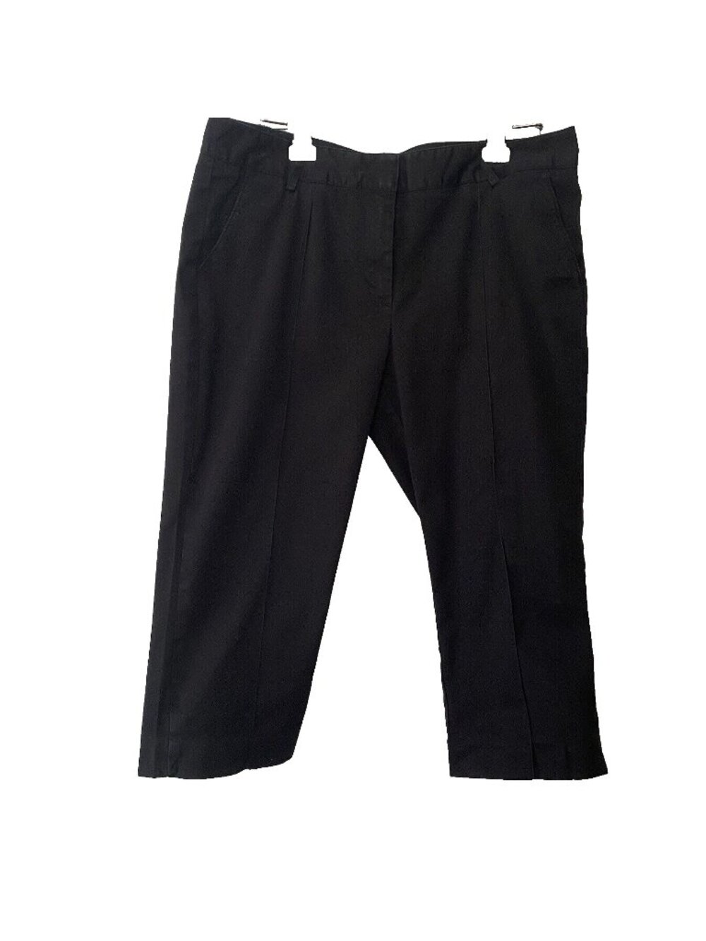 Simply Vera Vera Wang Black Capris  Pants Size 12 Pockets Flat Front Stretchy